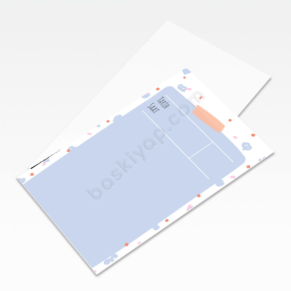 Mavi Desenli Unutmayınız Kartı online tasarla