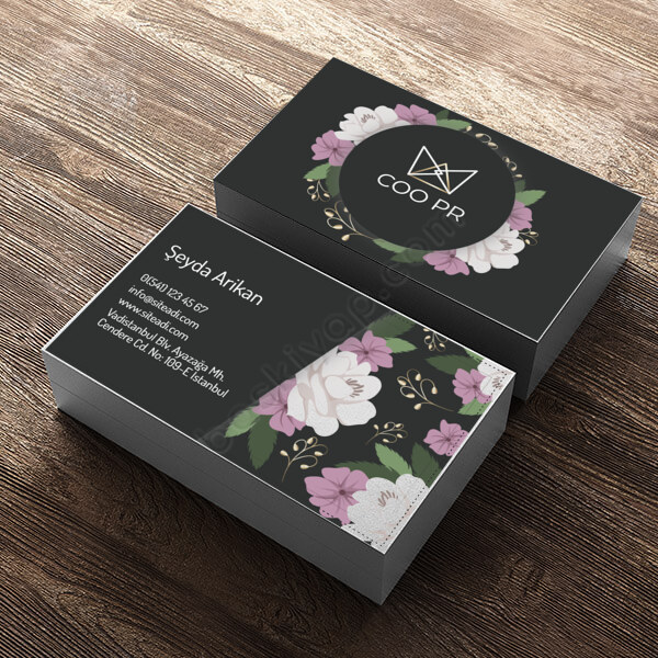 Menekşe Tasarımlı Çiçekçi Kartviziti online tasarla