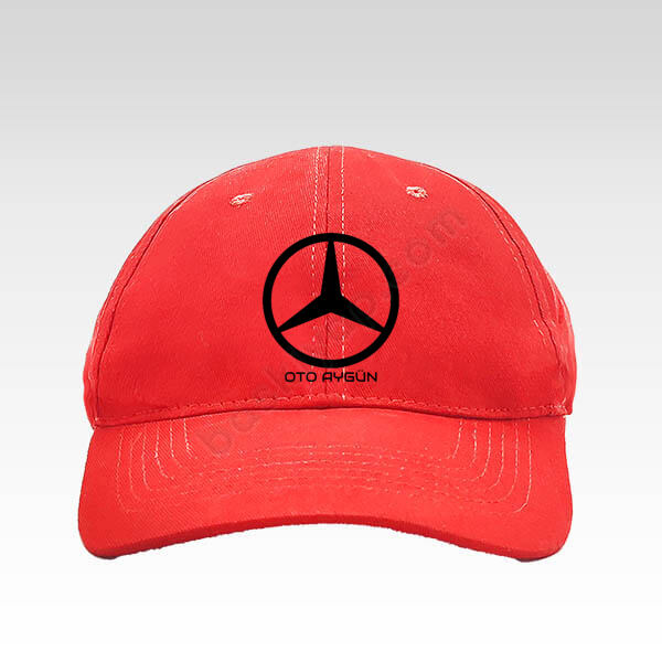 Mercedes Logolu Kırmızı Bez Şapka online tasarla
