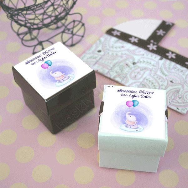 Minik Fil Tasarımlı Etiket online tasarla