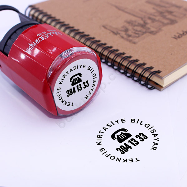 Mobistamps R50 Telefon İconlu Firma Kaşesi online tasarla