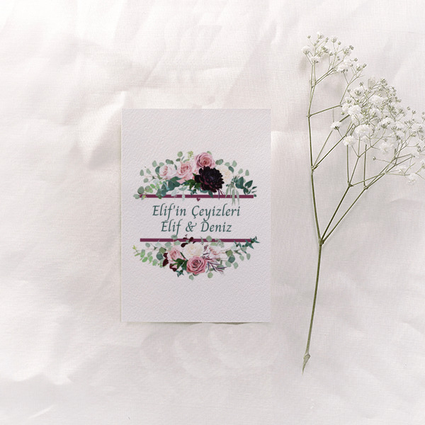 Mor Pembe Bohça Kartı online tasarla