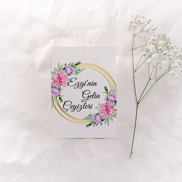 Mor Pembe Çiçekli online tasarla