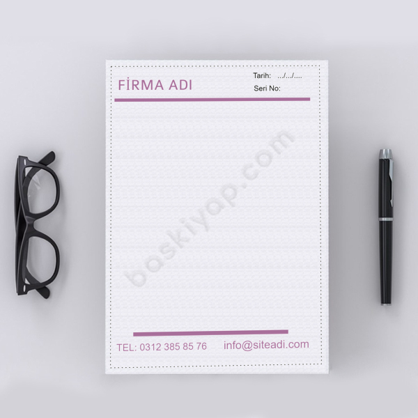 Mor Renkli Antetli Kağıt online tasarla