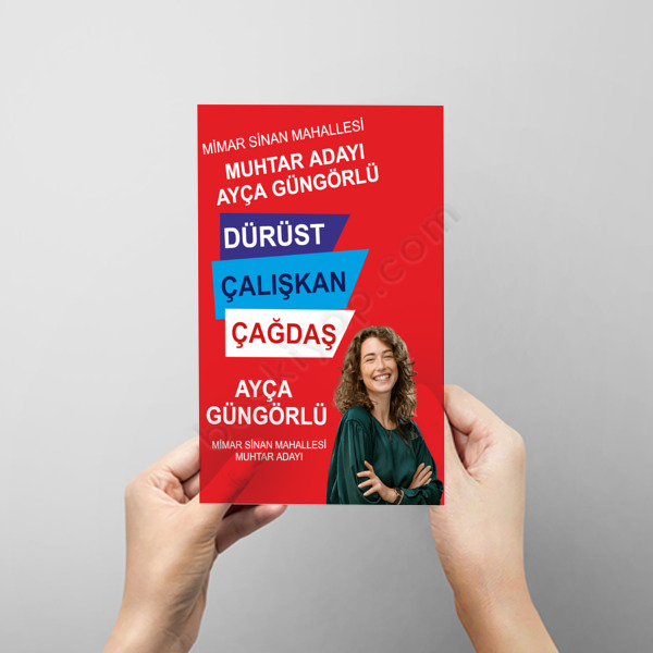 Muhtar Adayı Broşür online tasarla