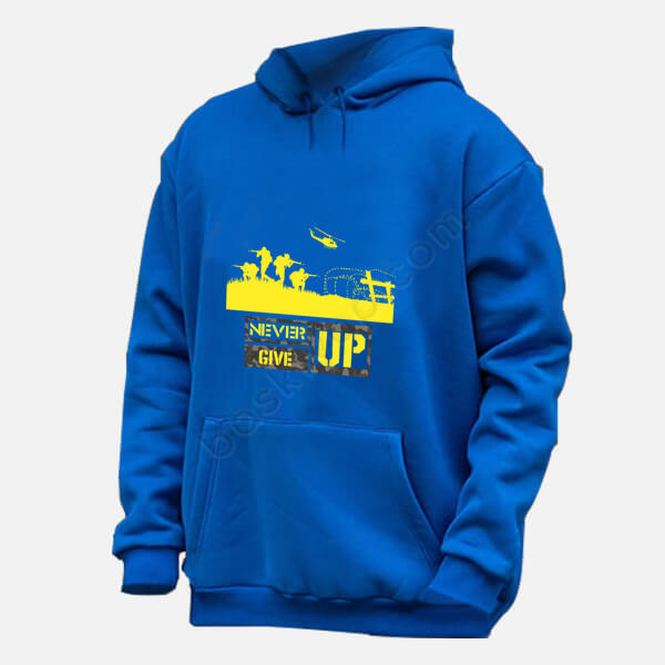Never Give Up Baskılı Hoodie online tasarla