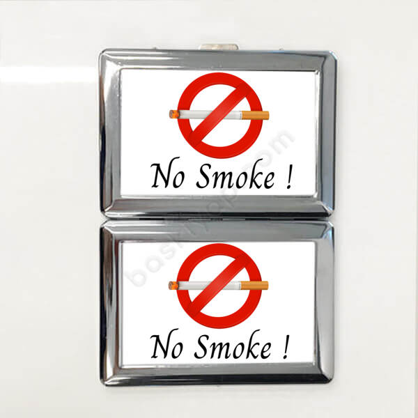 No Smoke Tasarımlı Metal Sigara Kutusu online tasarla
