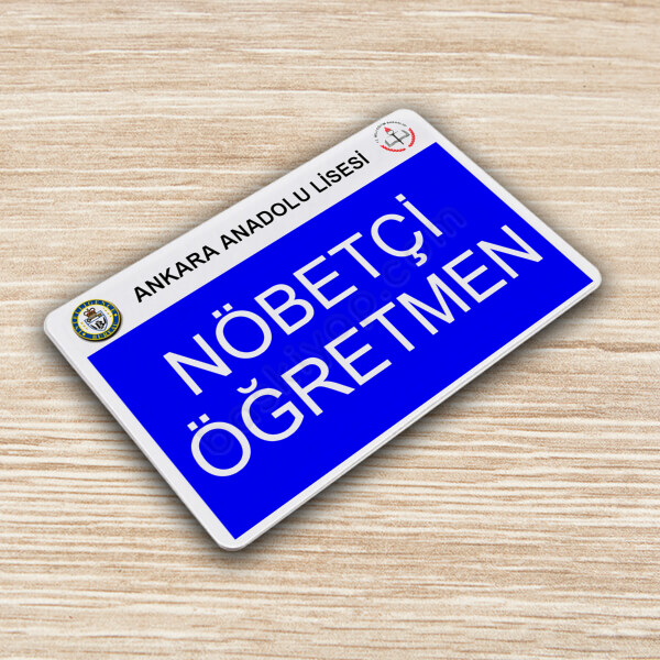 Nöbetçi Öğretmen Tasarımlı Kart Örneği online tasarla