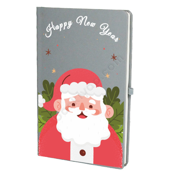 Noel Baba Tasarımlı Gri Ajanda Defter – Tarihsiz Çizgili Gri Ajanda/Defter 13X21Cm tasarımı