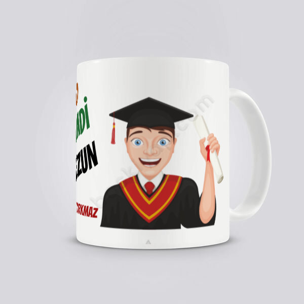 O Şimdi Mezun Temalı Kupa Bardak Erkek online tasarla