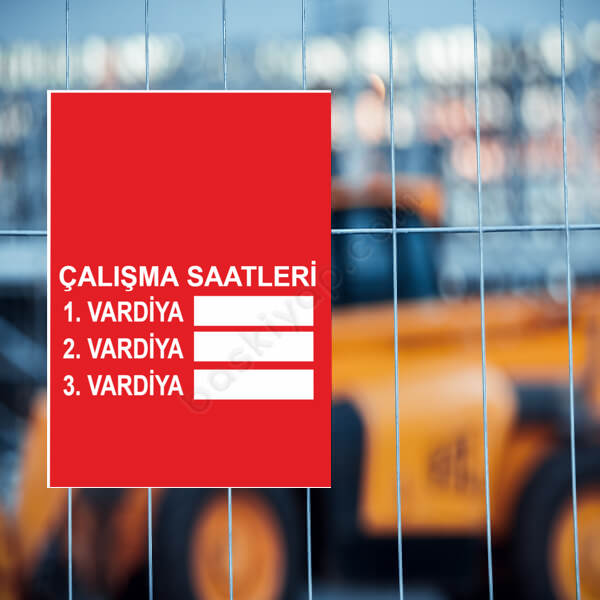 Çalışma Saati Vardiya Levhası online tasarla
