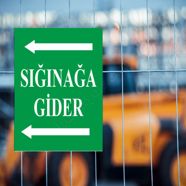 Sığınağa Gider Sol Ok Levhası online tasarla