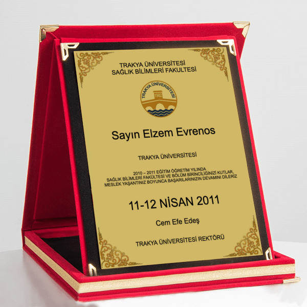 Okul Birincisi Tasarımlı Başarı Plaketi Örneği online tasarla