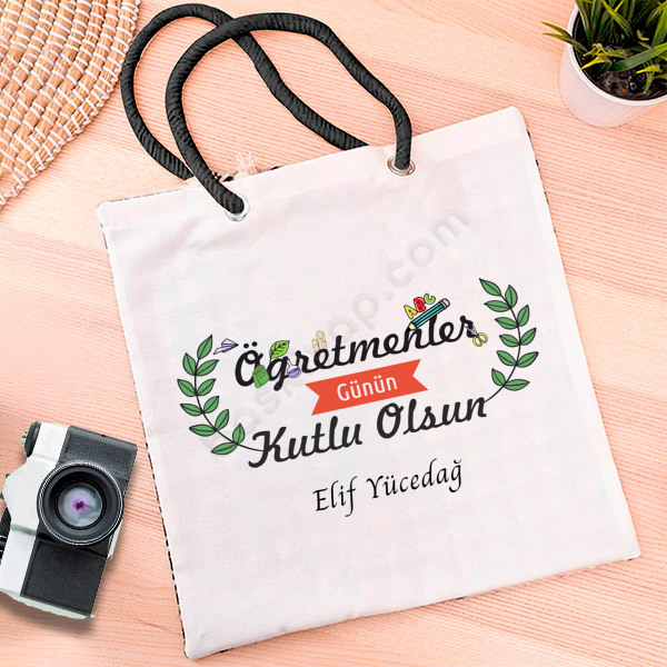Öğretmenler Günü Hediye Bez Çanta online tasarla