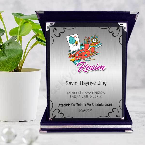 Resim Öğretmenlerine Özel Lacivert Plaket online tasarla