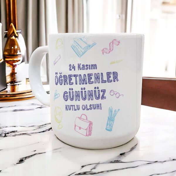 Öğretmenlere Özel Tasarım Bella Kupa – Porselen Bella Beyaz Kupa Bardak tasarımı