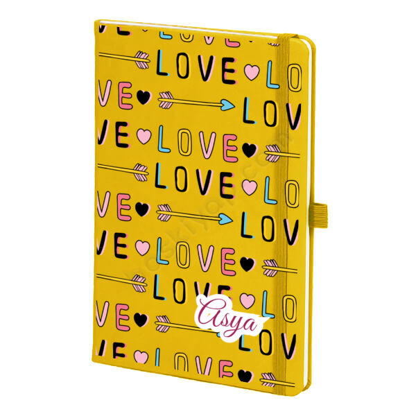 Ok Love Baskılı Sarı Ajanda online tasarla