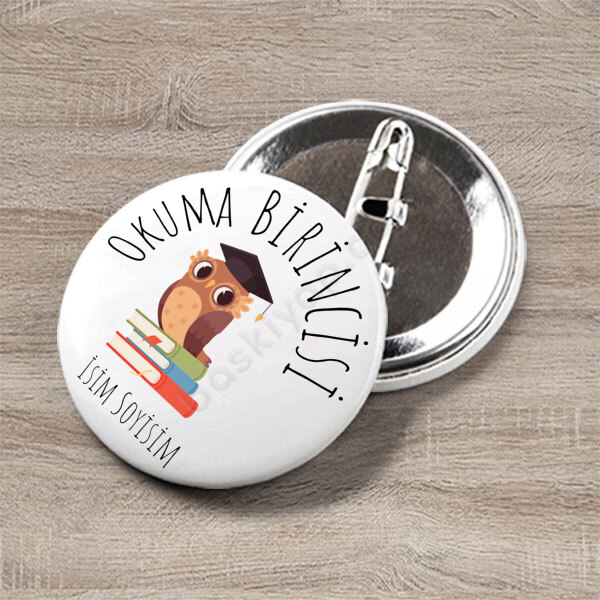 Okuma Birincisi 2 Tasarımlı Rozet online tasarla