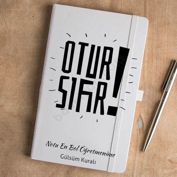 Otur Sıfır Tasarımlı Beyaz Defter Ajanda online tasarla