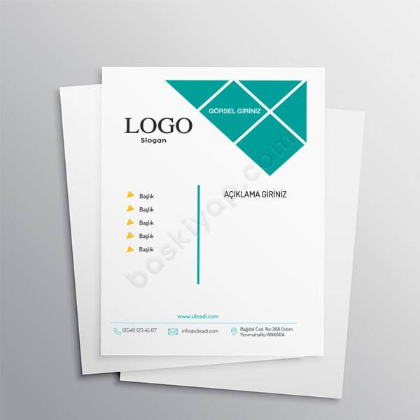 Özel Kurs A4 Broşür Tasarımı Mavi online tasarla