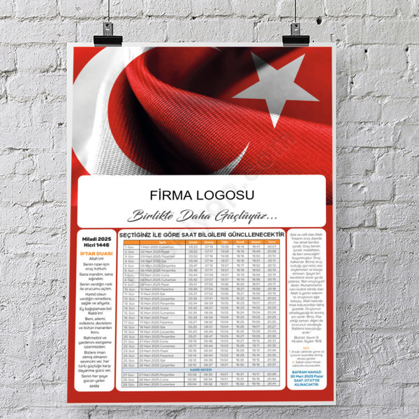 Özel Tasarımlı 2025 İmsakiye Model 10 online tasarla