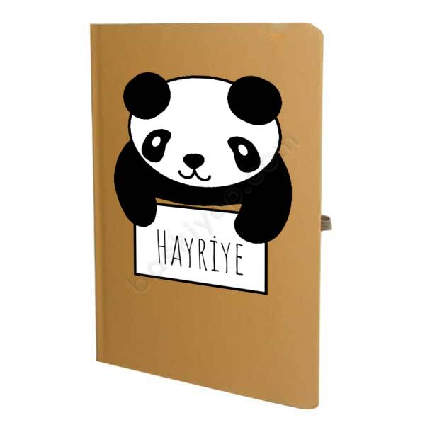 Panda Desenli Ajanda – Tarihsiz Çizgili Taba Ajanda/Defter 13X21Cm tasarımı