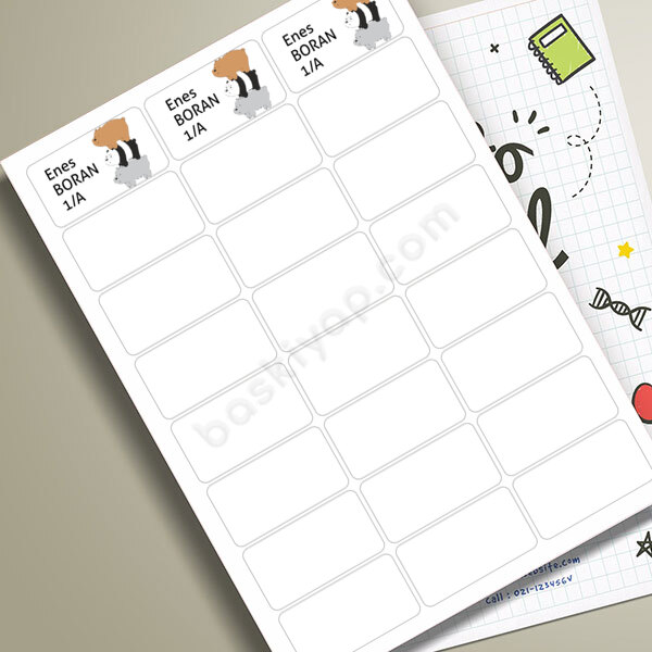 Pandalı Okul Etiketi online tasarla