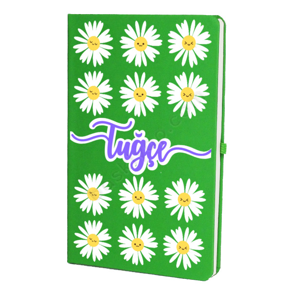 Papatya Tasarımlı Yeşil Ajanda online tasarla