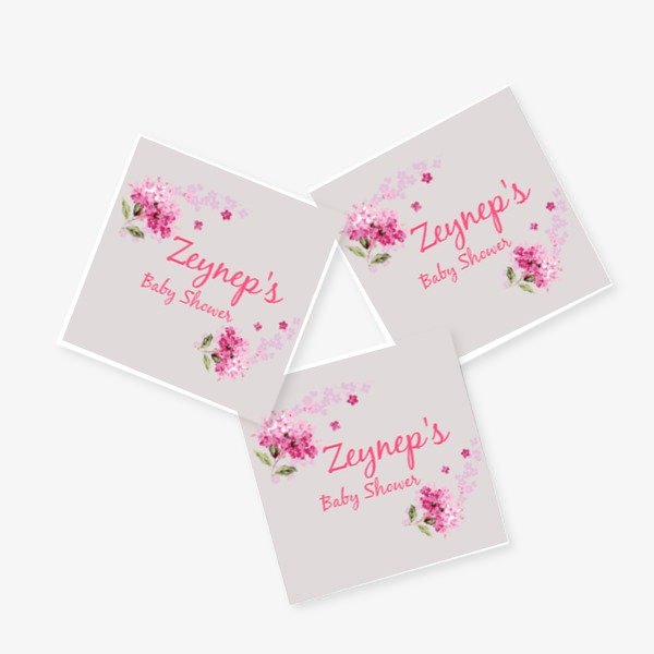 Pembe Çiçekli online tasarla