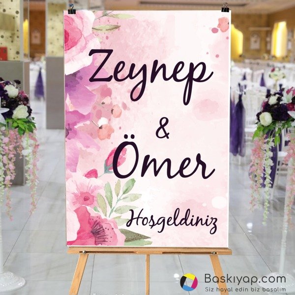 Pembe Çiçekli online tasarla