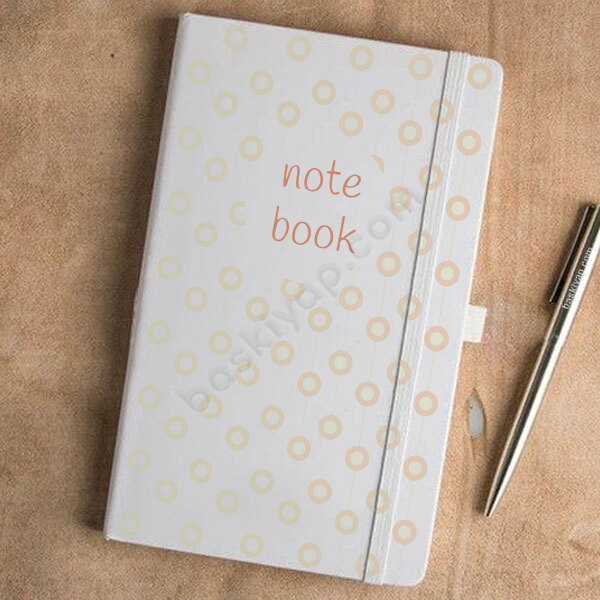 Pembe Daire Tasarımlı Beyaz Ajanda online tasarla