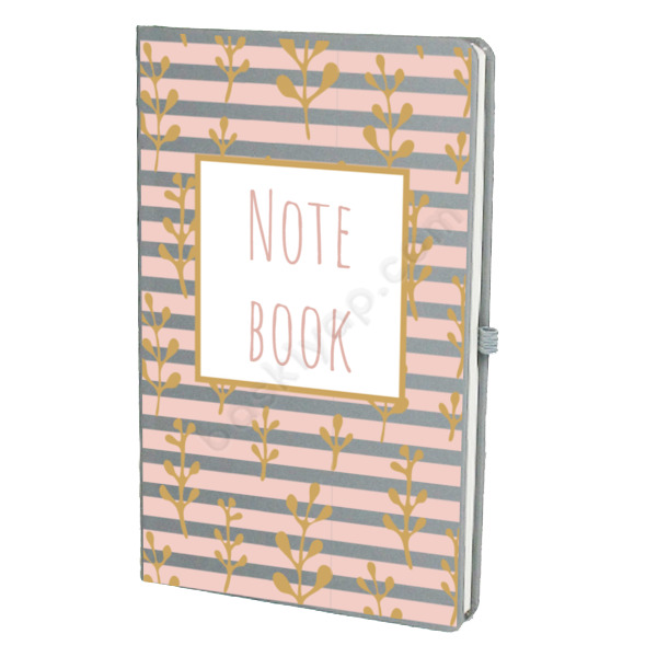 Pembe Dal Modelli Gri Ajanda – Tarihsiz Çizgili Gri Ajanda/Defter 13X21Cm tasarımı