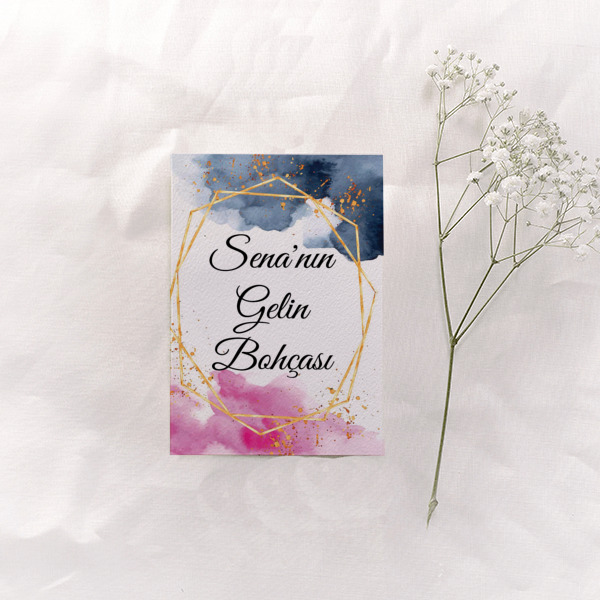 Pembe Mavi Çerçeveli online tasarla