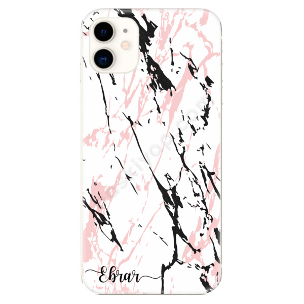 Pembe Siyah Zeminli İphone 11 Kılıf online tasarla