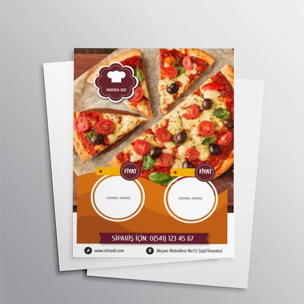 Pizzacı Menü online tasarla