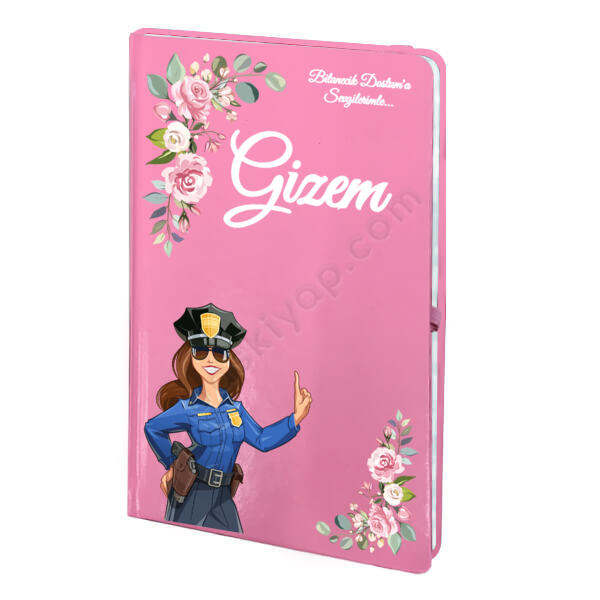 Polis Kadınlara Özel Pembe Ajanda – Tarihsiz Pembe Ajanda / Defter tasarımı