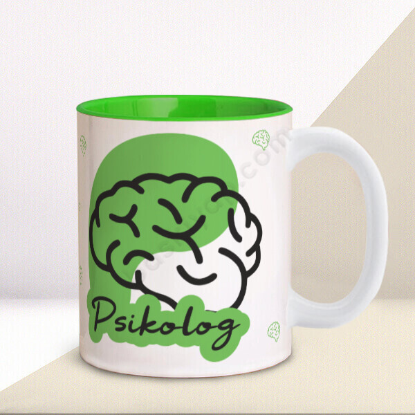 Psikolog Doktor Doktor Baskılı İçi Yeşil Kupa online tasarla