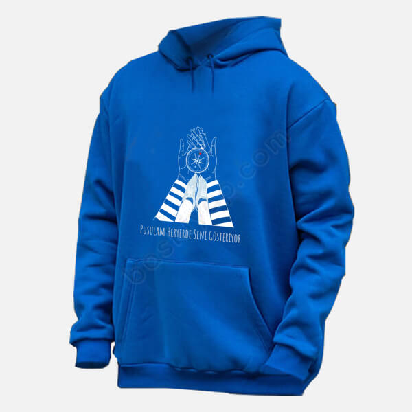 Pusulam Heryerde Seni Gösteriyor Baskılı Renkli Hoodie online tasarla