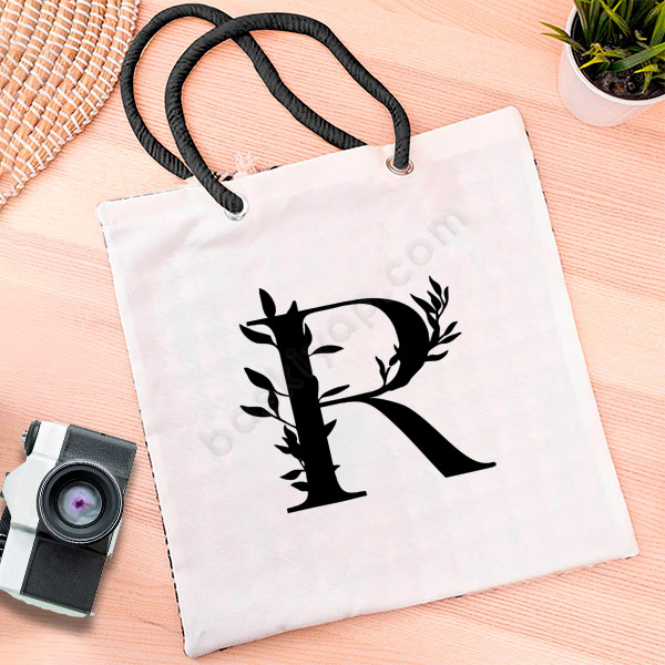 R Harf Baskılı Tasarım Baskılı Bez Çanta online tasarla