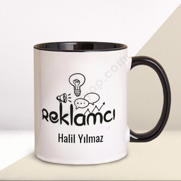 Reklamcı Tasarım Baskılı Siyah Kupa Bardak online tasarla