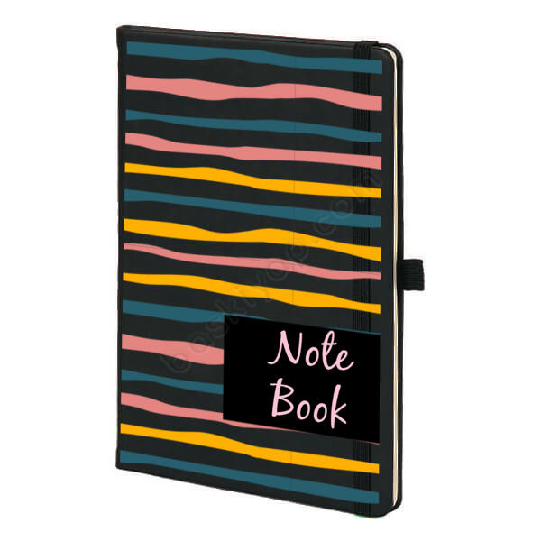 Renkli Çizgili Siyah Ajanda online tasarla