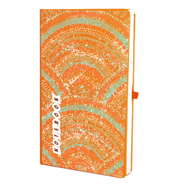 Renkli Desenler Tasarım Turuncu Ajanda – Tarihsiz Çizgili Turuncu Ajanda/Defter 13X21Cm tasarımı