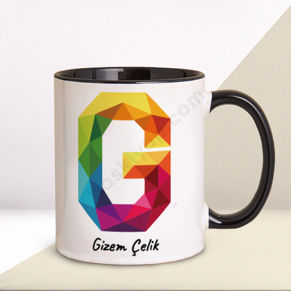 Renkli G Harfi Tasarım Baskılı Kupa online tasarla