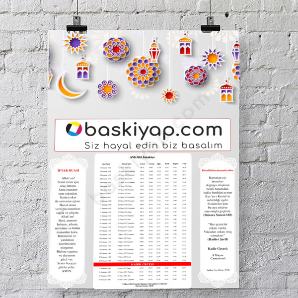 Renkli Kişiye Özel İmsakiye 2023 online tasarla
