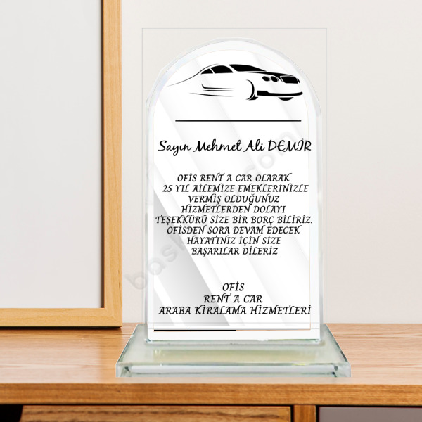 Rent A Car Ekonomik Kristal Plaket online tasarla