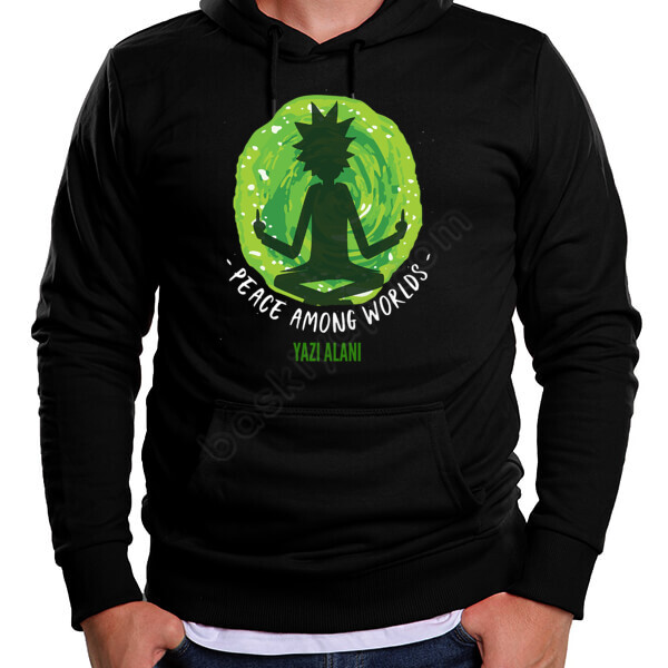 Rick Tasarım Baskılı Siyah Sweatshirt online tasarla