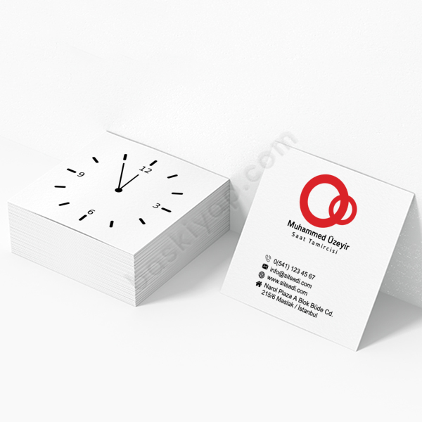 Saatci Kare Kartvizit Örneği online tasarla