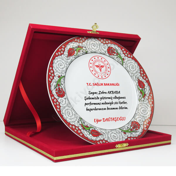 Sağlık Bakanlığı Tasarımlı Porselen Plaket online tasarla