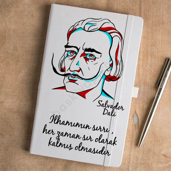 Salvador Dali Tasarımlı Beyaz Ajanda online tasarla