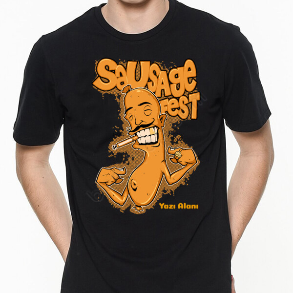 Sausage Fest Tasarım Baskılı Erkek  Tişört online tasarla